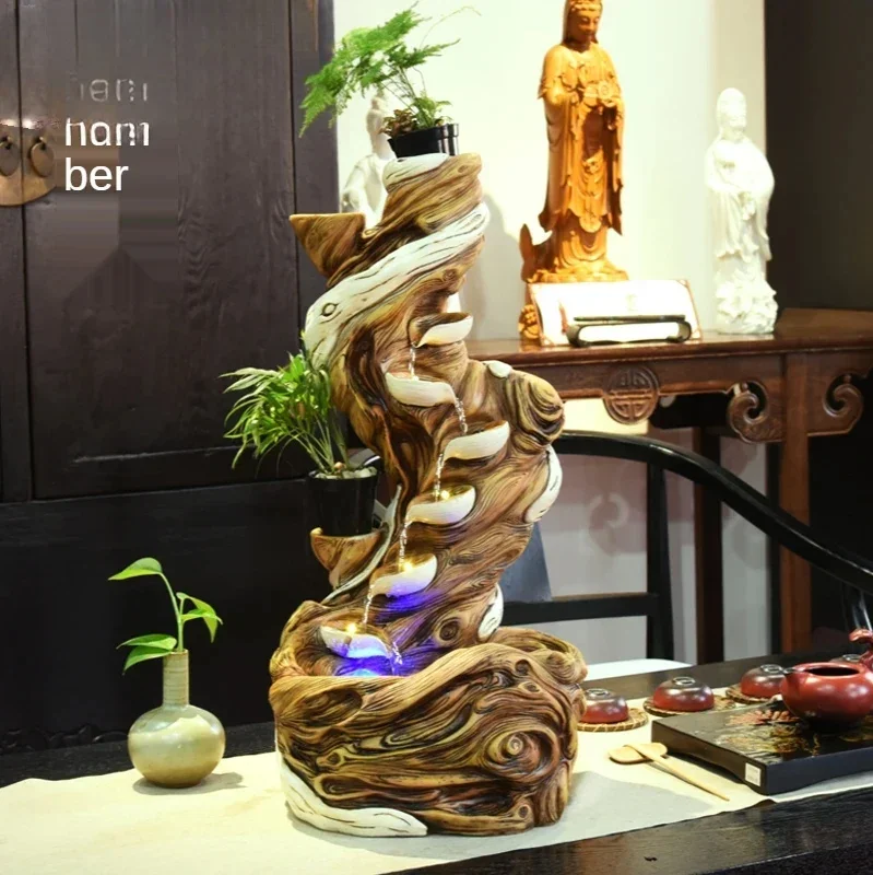 Artificial Mountain and Fountain Landscape Lucky Indoor Alpine Decorations Living Room Floor Stand Decoration Gifts HOT SALES