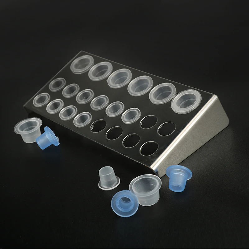 1PC Stainless Steel Tattoo Ink Cup Holder Pigment Container 6/18 Holes Holder Permanent Makeup Accessories Tattoo Supplies