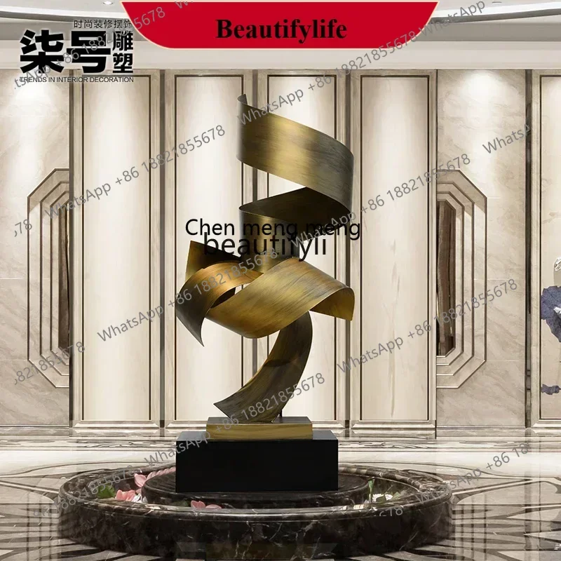 

NEW Hotel Lobby Ornament Sales Office Lobby Abstract Metal Large Floor Decoration Iron Sculpture Ornament