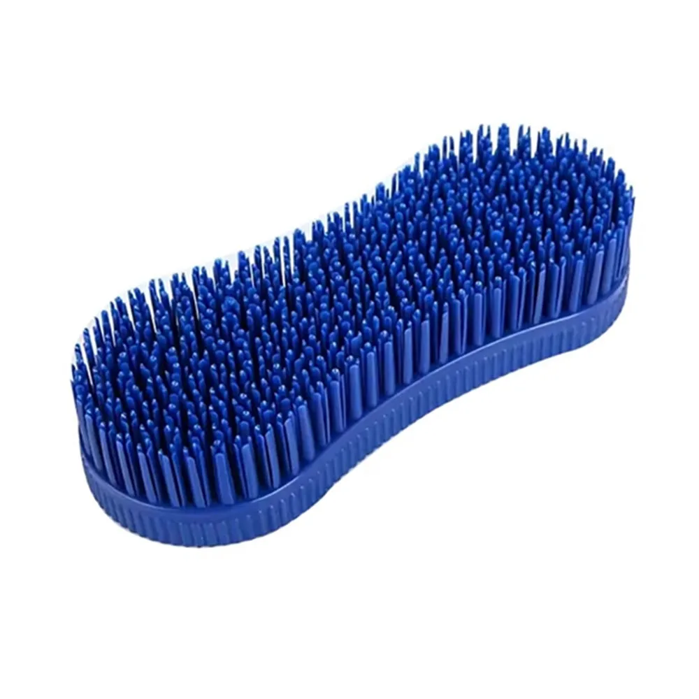 1Pcs Colorful Horse Grooming Brush Silicone Hard Bristle Horse Accessories Plastic Equestrian Massage Tool