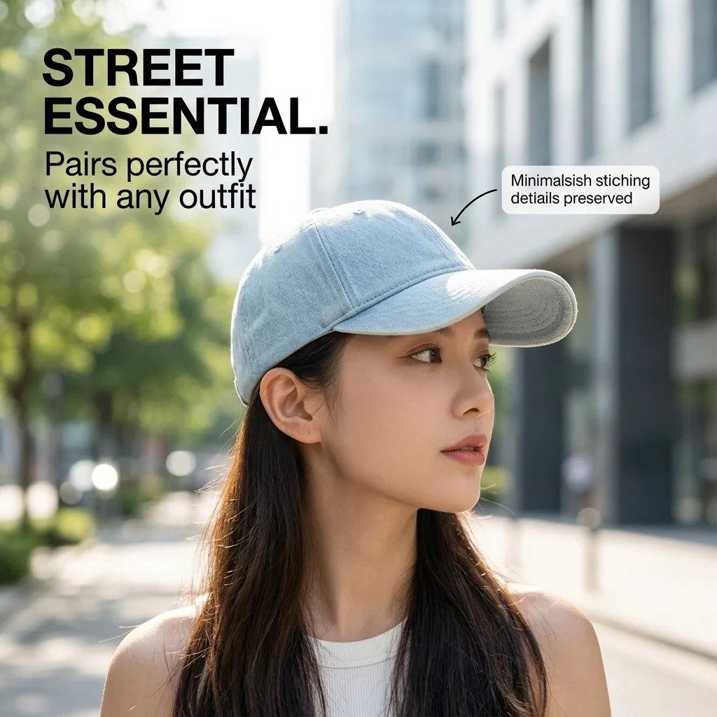 Korean Style Solid Plain Denim Baseball Cap Unisex Men Women Japanese Minimalist Vintage Soft‑Crown Sun Protection Duckbill Hat Versatile Casual Adjustable Peaked Cap