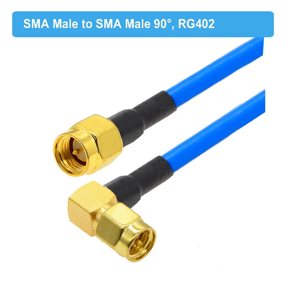 SMA Male to SMA Male 90 Degree Plug RG402 Cable 50 Ohm Low Loss Pigtail High Temperature Resistance High Frequency Test Cable