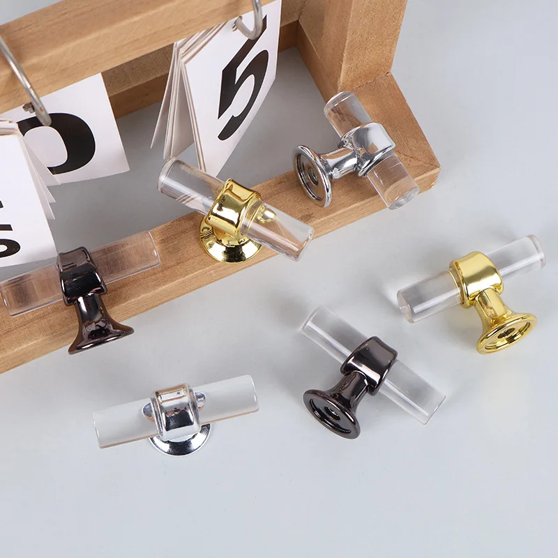 Golden plastic handle acrylic cabinet marble door handle milky white furniture pipe handles