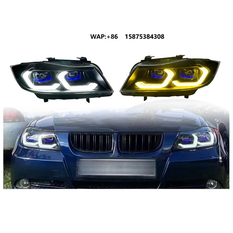 

2005-2012 for 3 Series E90 Headlight Assembly Modification LED Lens Daytime Running Lights with Sequential Turn Signals