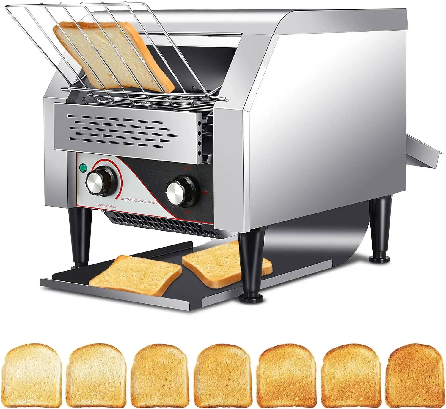 Conveyor Toaster 450 Slices/Hour Commercial Toaster for Restaurant Heavy Duty Auto Discharge Commercial Conveyor Toaster