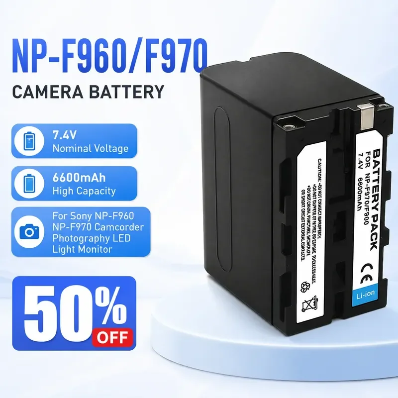 

NP-F960/F970 7.4V 6600mAh Li-ion Camera Battery Pack for Sony NP-F960 NP-F970 Camcorder Photography LED Light Monitor