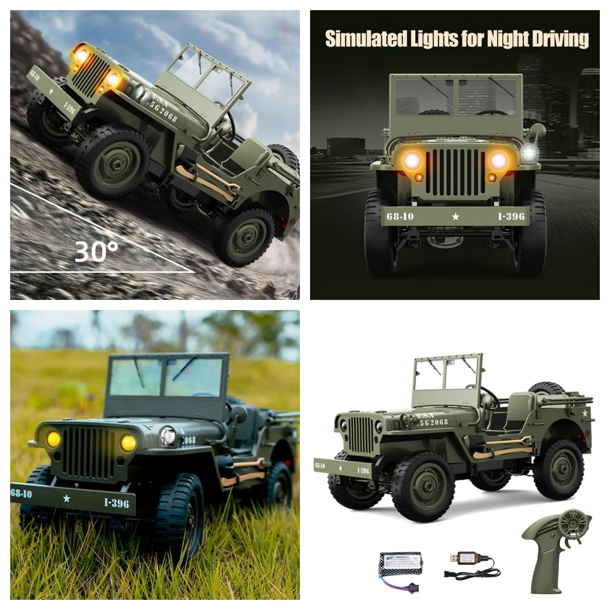 

Игрушки 1/10 RTR RC Внедорожник C8815 4WD Радиоуправление Rock Crawler Автомобиль Военный Грузовик Модель Альпинистский Автомобиль Светодиодные Фонари для Мальчика