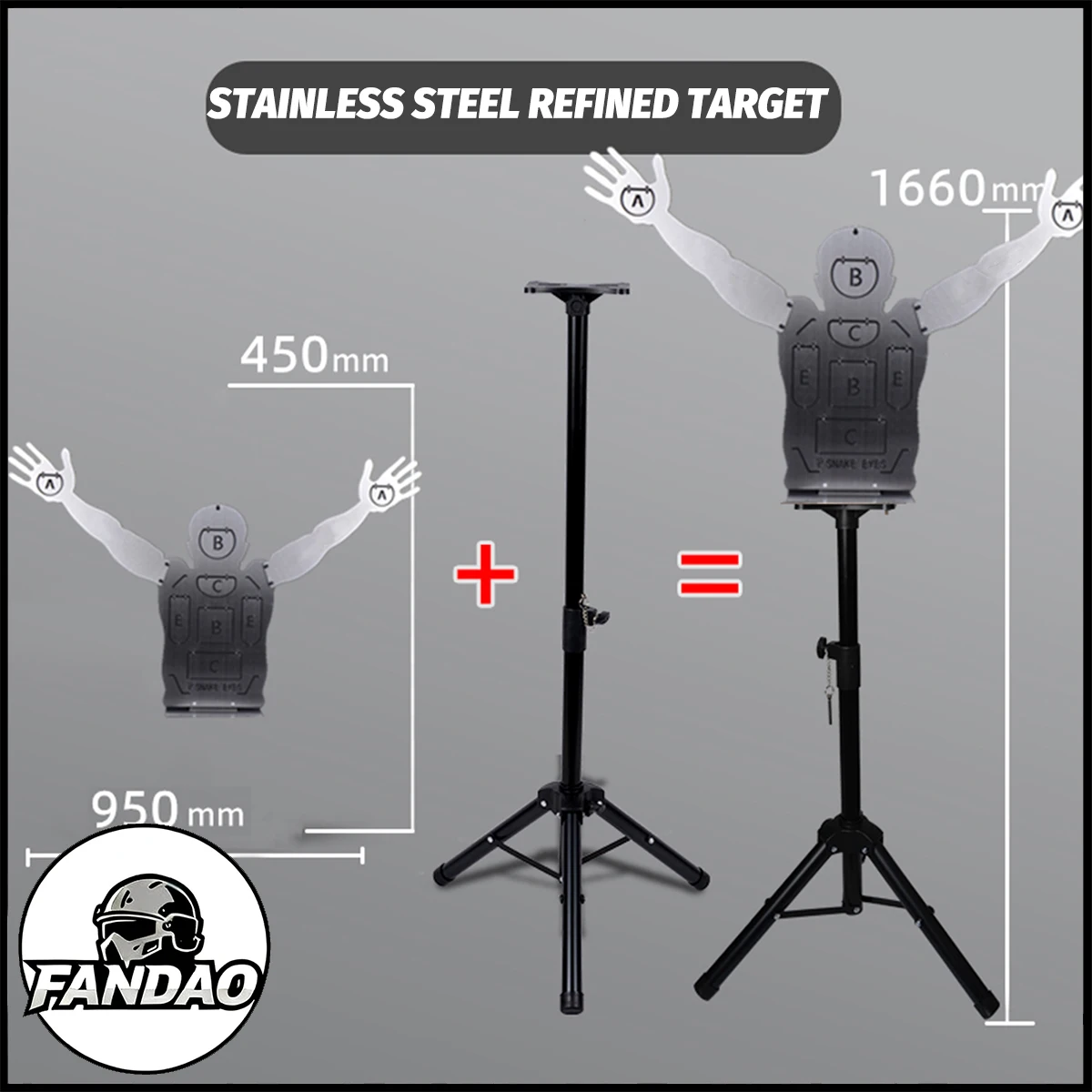 

Shooting Training Target with bracket Soft /Water Bullet Human-Shaped Stainless Steel Metal Practice Target for Outdoor Sports