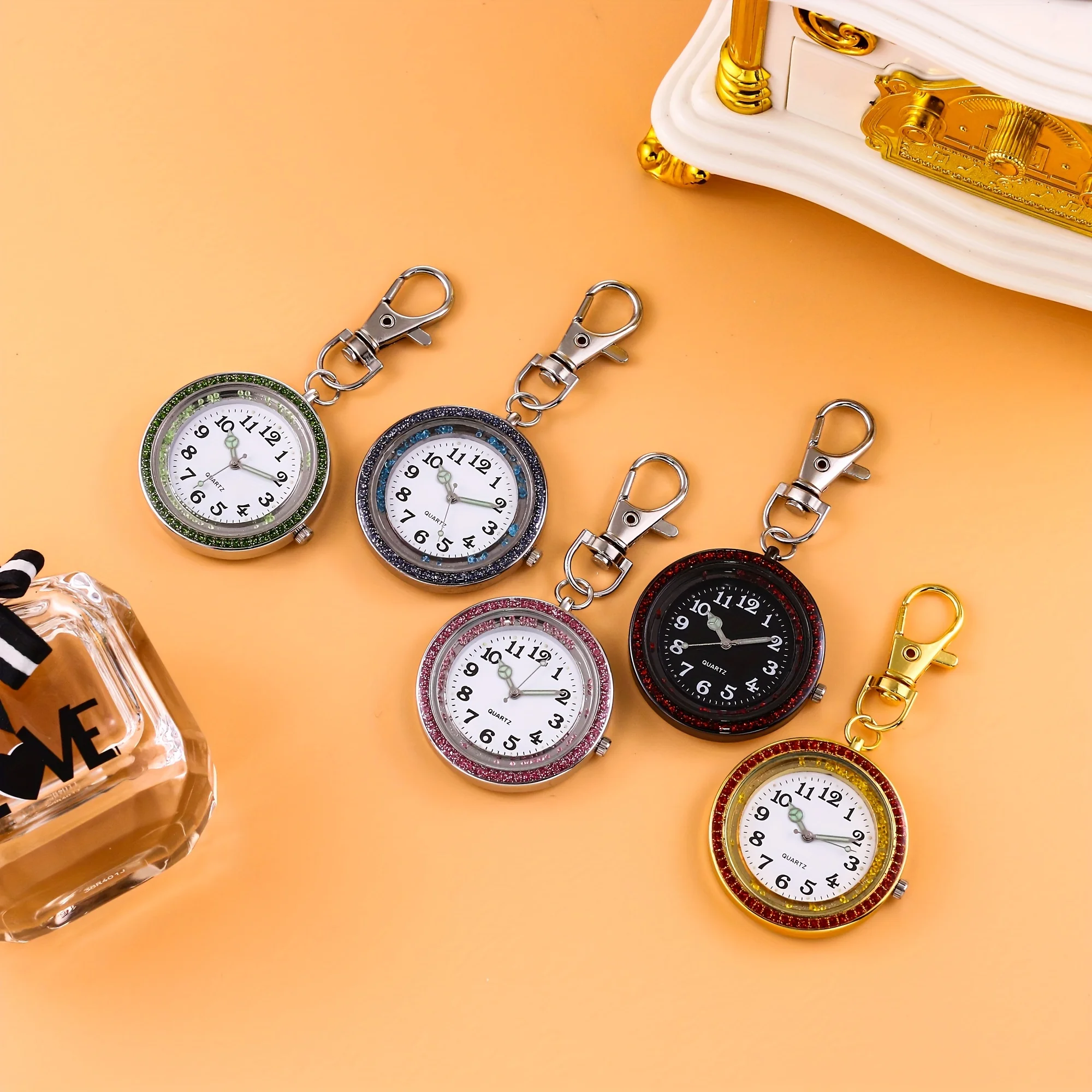 

Colorful Full Diamond Luminous Needle Hanging Watch, Pocket Watch, Keychain Watch, Nurse Watch, Men's and Women's Hanging Watch