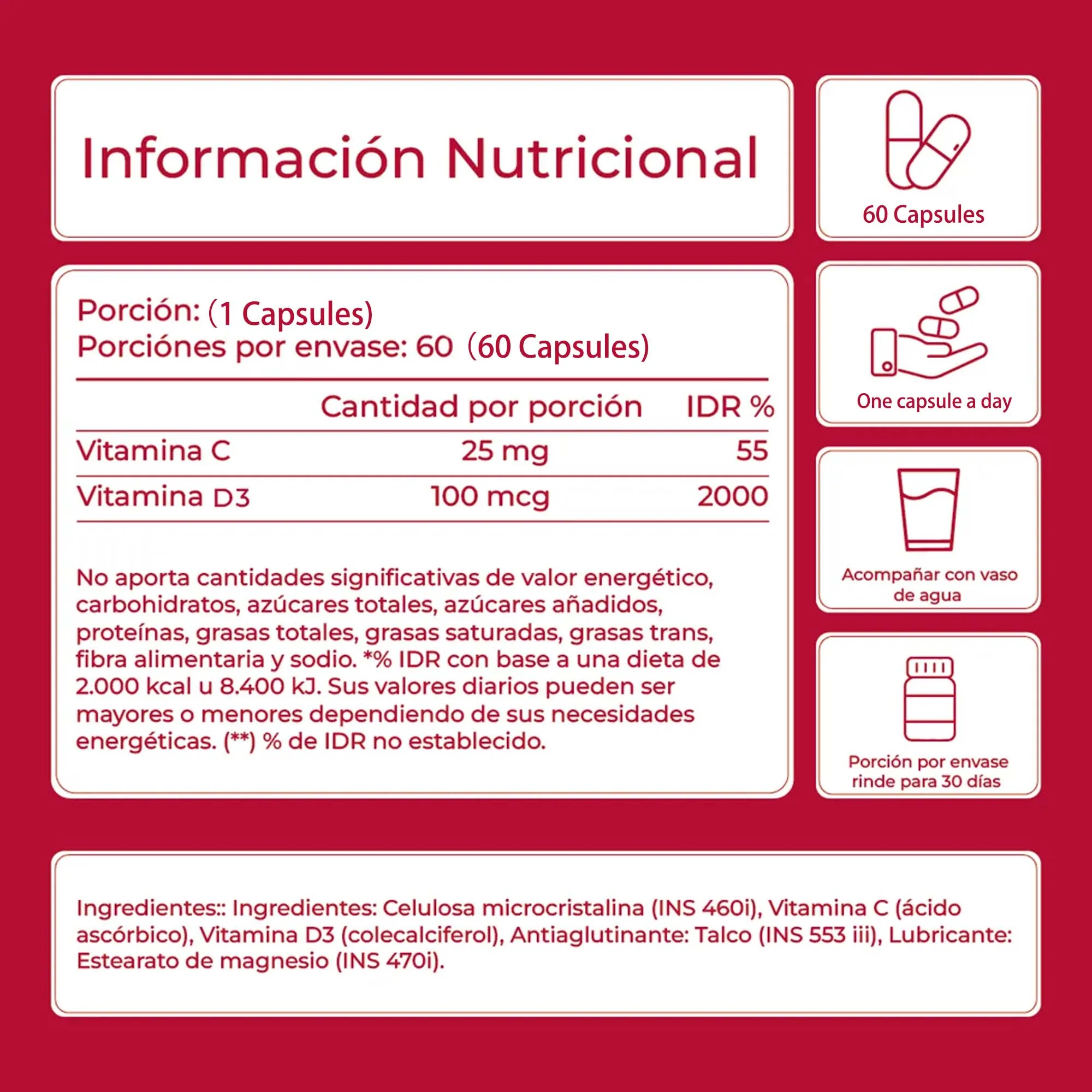 Vitamin D3 Capsules - Promotes Healthy Muscle Function and Immune Support, Support Bones and Nervous System Health