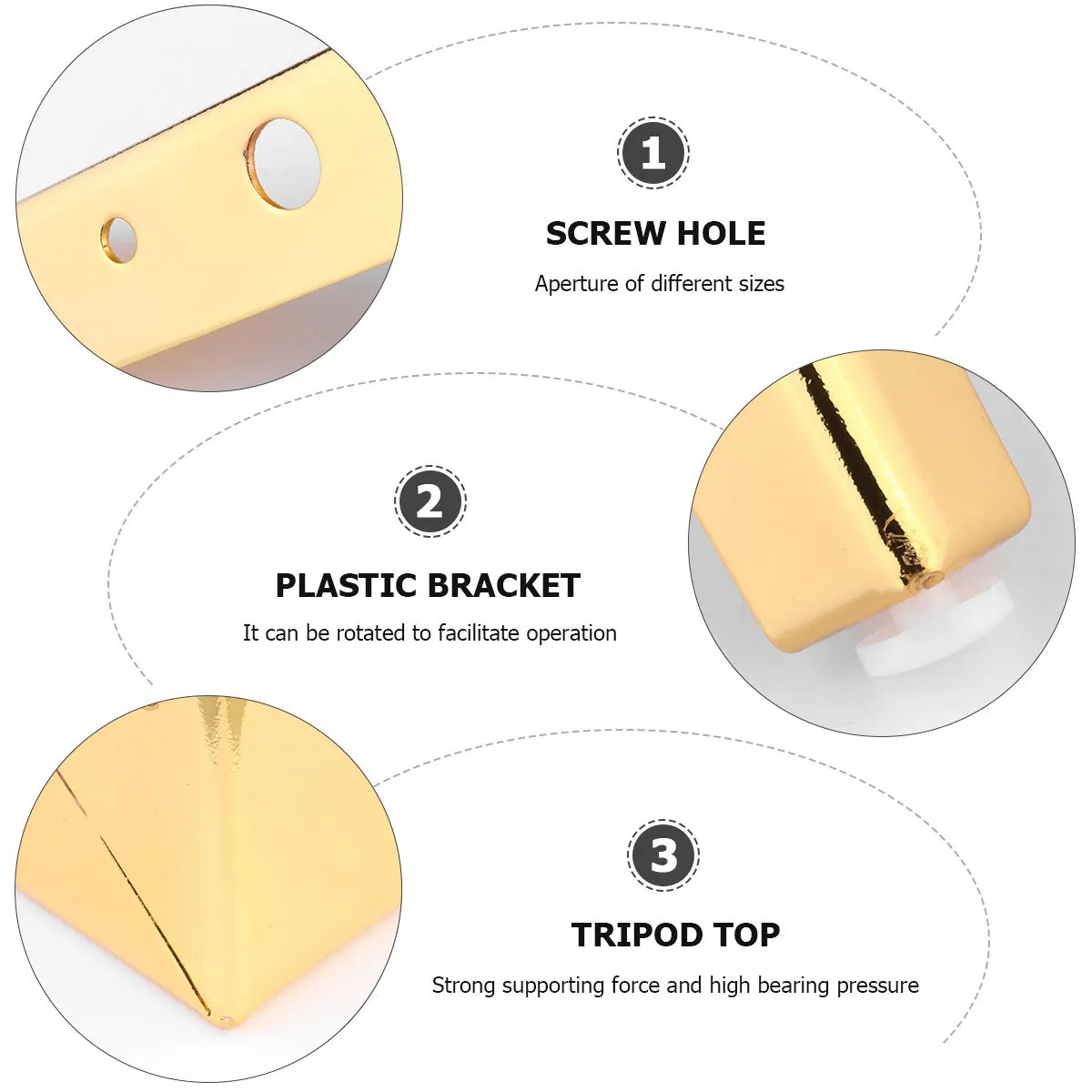 Pernas de móveis banhadas a metal, 4 unidades, engrossadas, suporte para perna de cama, sofá, mesa de café, armário, banheiro, vaidade, escritório