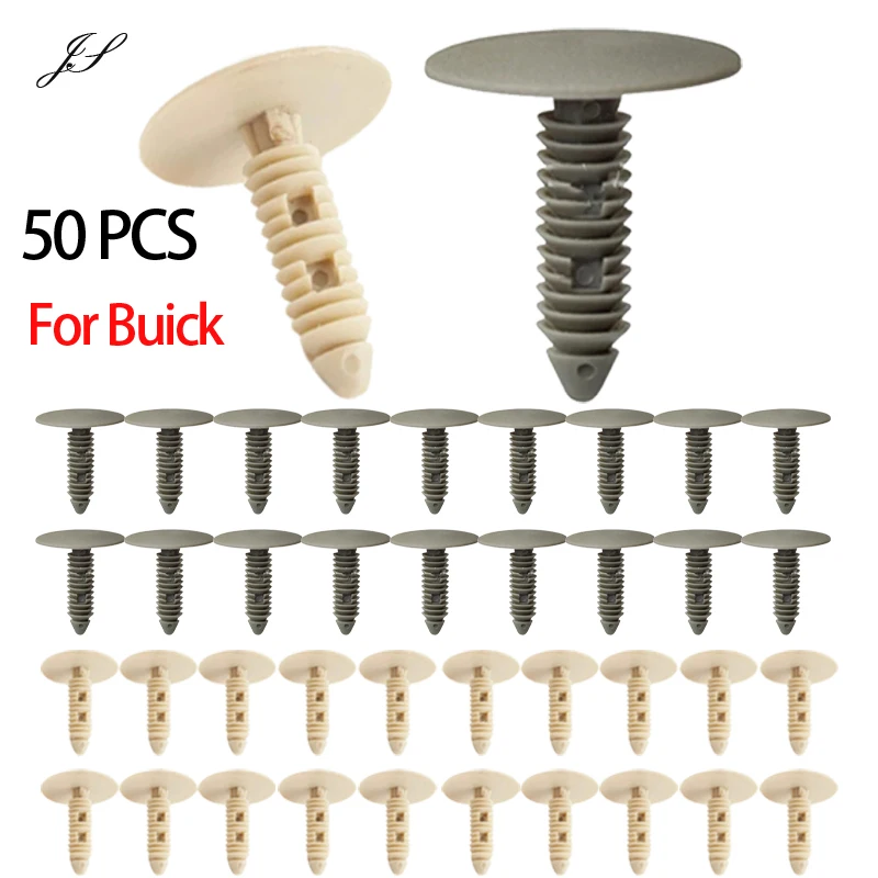 

50pcs Plastic Rivets 7mm Hole Auto Fasteners For Buick Ford Car Roof Liner Trim Panel Retainer Clip Vehicle Universal Beige Gray