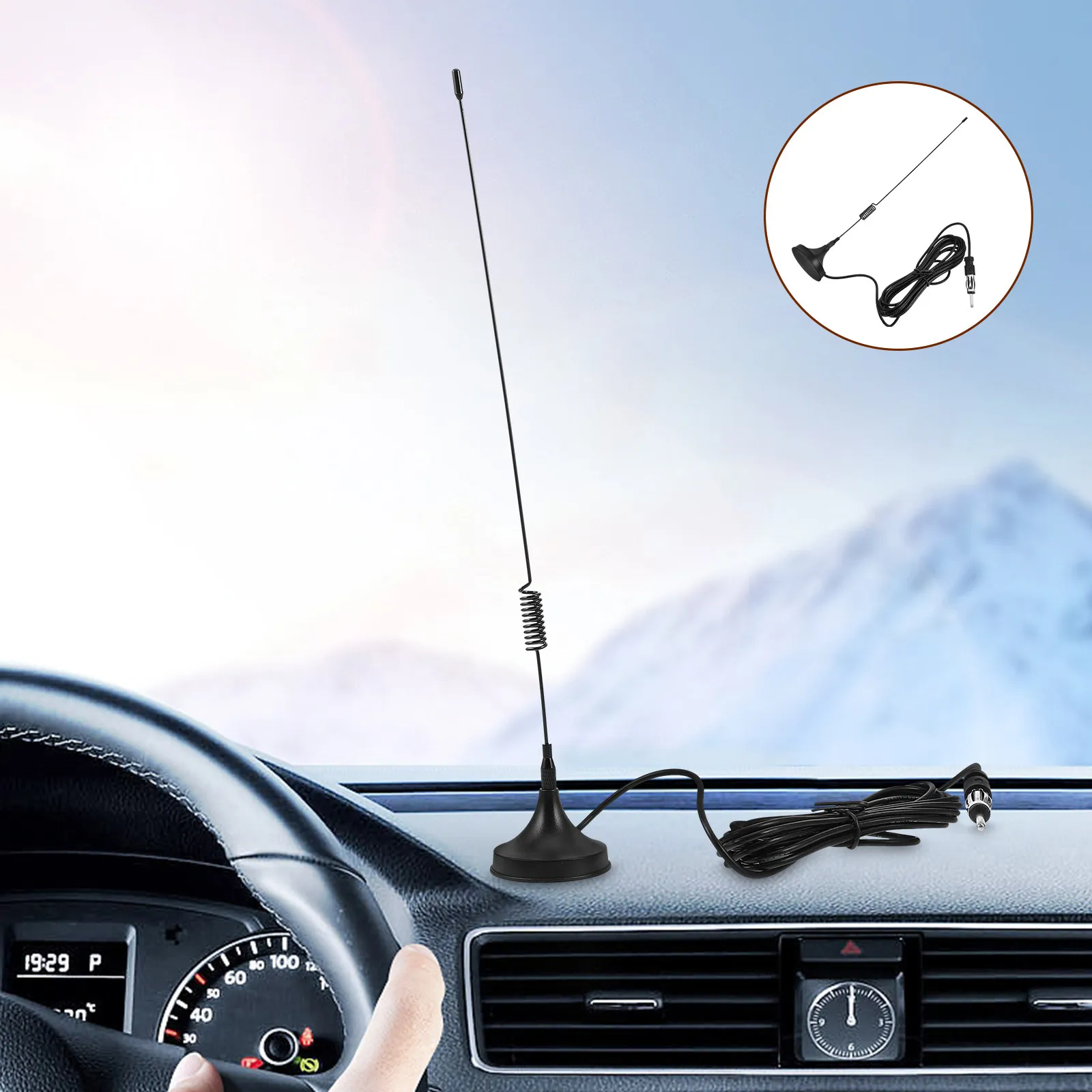 

Magnetic Base Car Cd Player Antenna Fm Radio Long Range Easy Install Weatherproof for Home Stereo Audio Antenna Topper