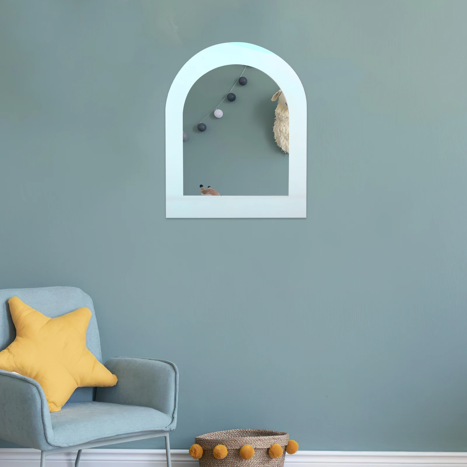 

Waterproof Decorative Arches Arched Mirror Hanging Wall-mounted for Bathroom Home Acrylic