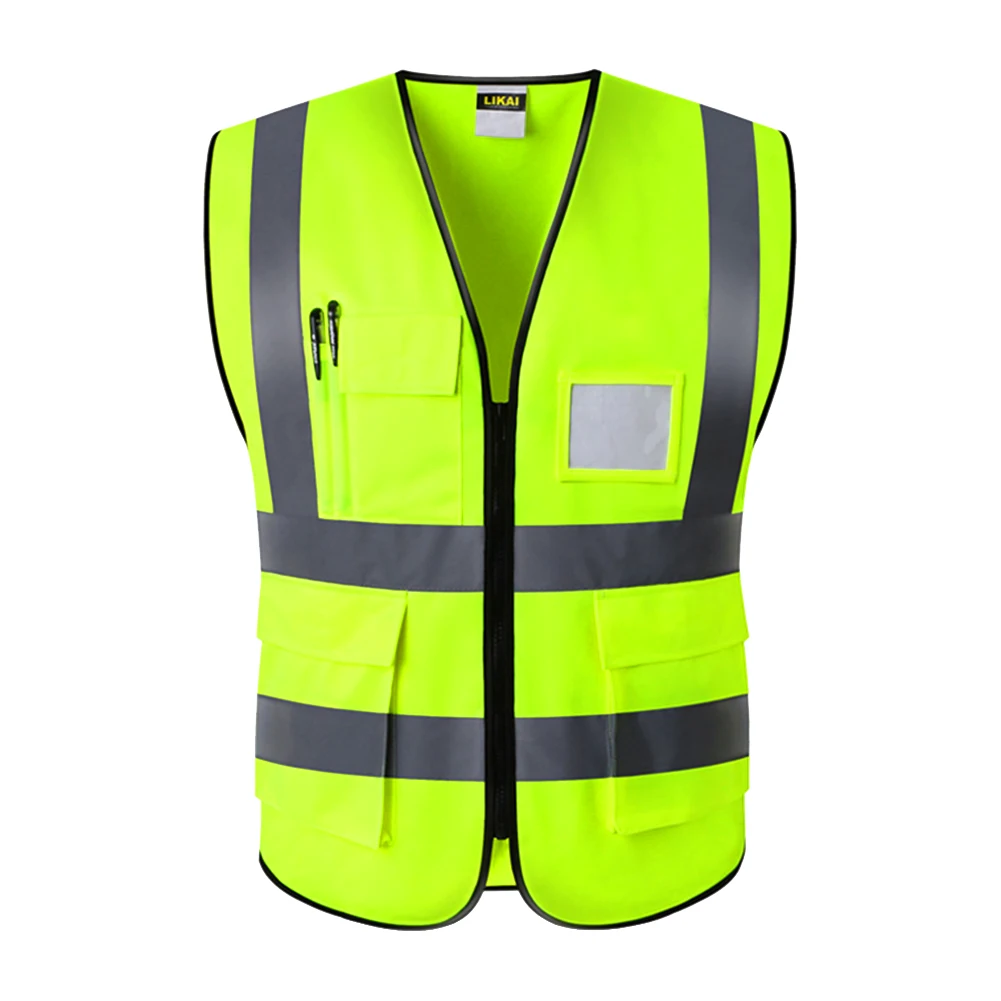 

Waistcoat Easy Clean Worker Safety Vest Multi Pocket Waterproof Night Construction Wear Resistant Reflective Foldable Protection