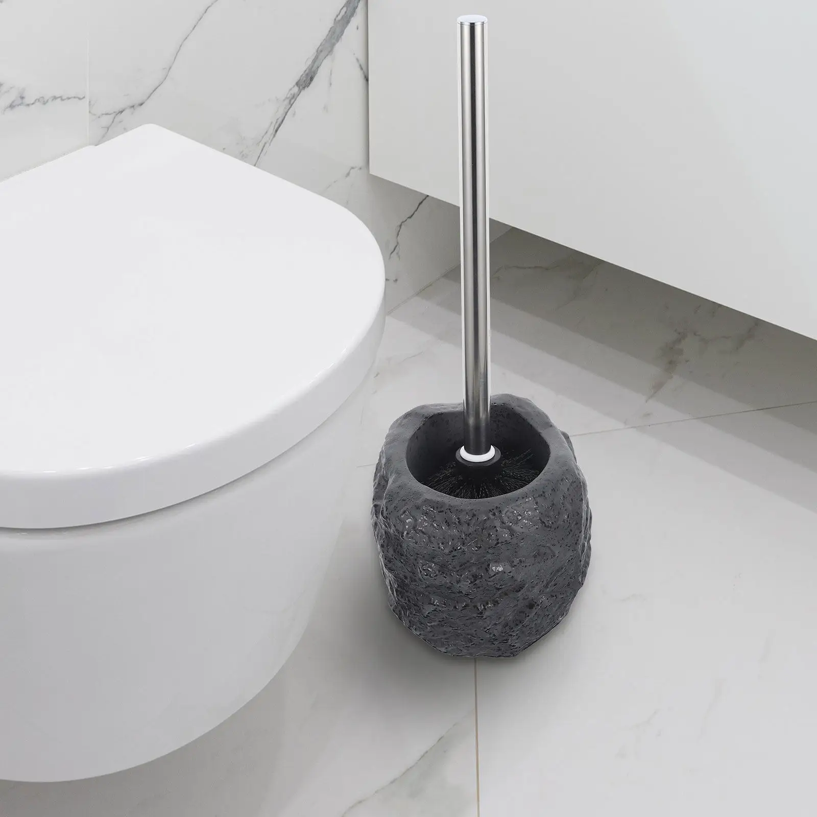 

Heavy Duty Toilet Bowl Brush with Holder Kit Professional Cleaning Brush for Home Bathroom Commercial Use Non Scratch Surface