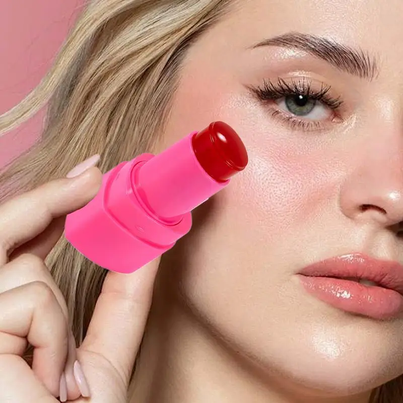 Jelly Tint Facial Blusher Wand Heart Design Moisturizing Lip Cheek Makeup Balm Double Use Vibrant Color Blush Stick For Holiday