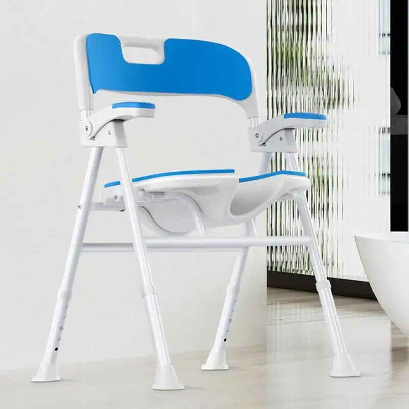 

Folding Portable Bathroom Chair Telescopic Nordic Bedroom Disabled Stool Shower Plastic Space Saving Cabeceros Home Furniture