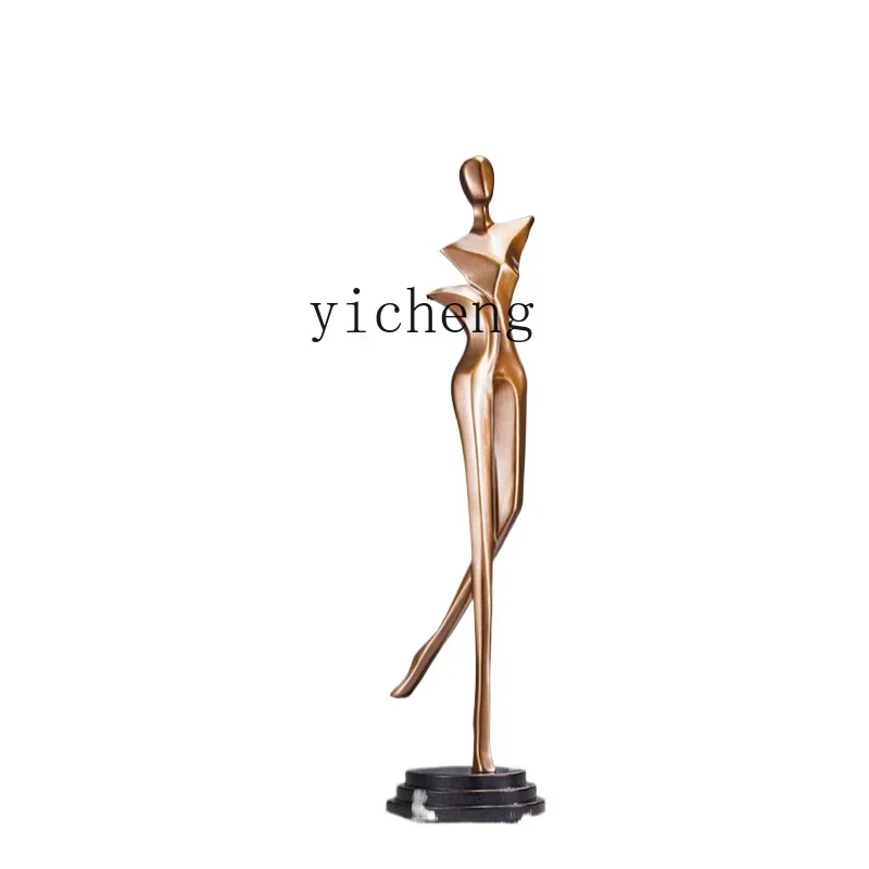 

ZK minimalist abstract figure sculpture vertical height slender ornament living room light luxury high-end art decoration