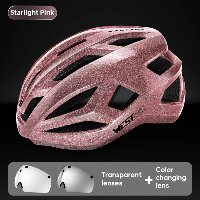 

Bicycle Helmet with Adjustable 2 Magnetic Goggles and Integrated Molded Night Riding Safety Helmet CE Certification