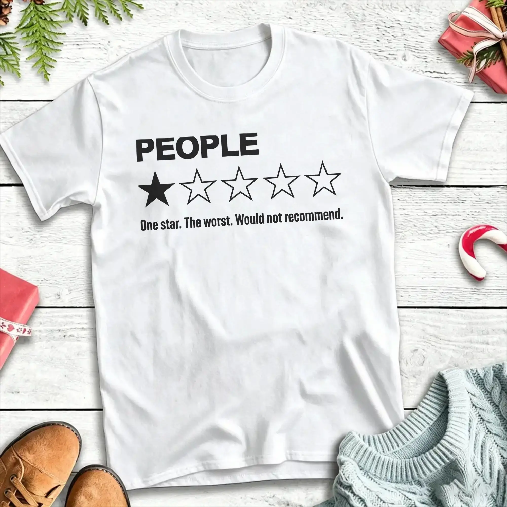People One Star Rating  Men Women's T Shirts The Worst Awesome Tees Short Sleeve Round Collar T-Shirts Cotton Gift Idea Clothing