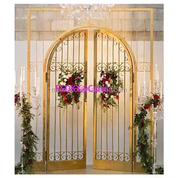 Luxury Wedding Supplies Golden Stainless Steel Backdrop Stand Arch Hotel Decor For Wedding Event