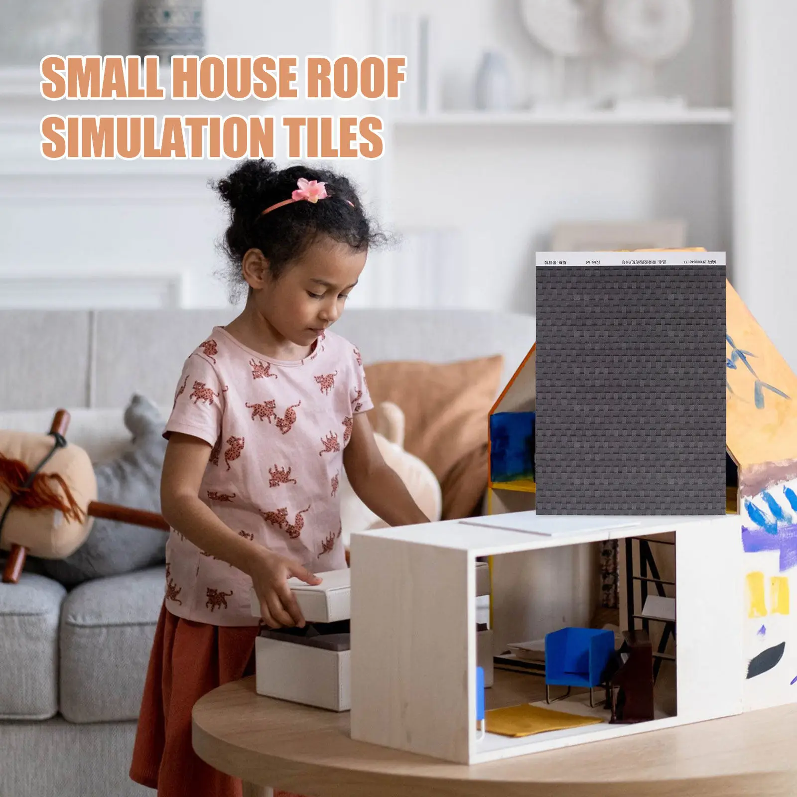 

4Pcs Simulated Tile Stickers Waterproof Miniature Roof Tiles Adhesive Peel Stick Mini House Accessories for Sand Table Roofing