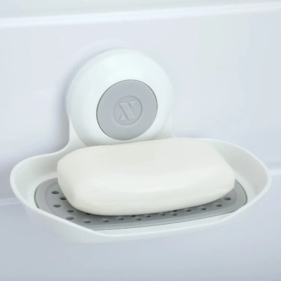 

Strong Hold Soap Saver Suction Cup Soap Holder Must Have versal Kitchen and Bathroom Shower Accessories White