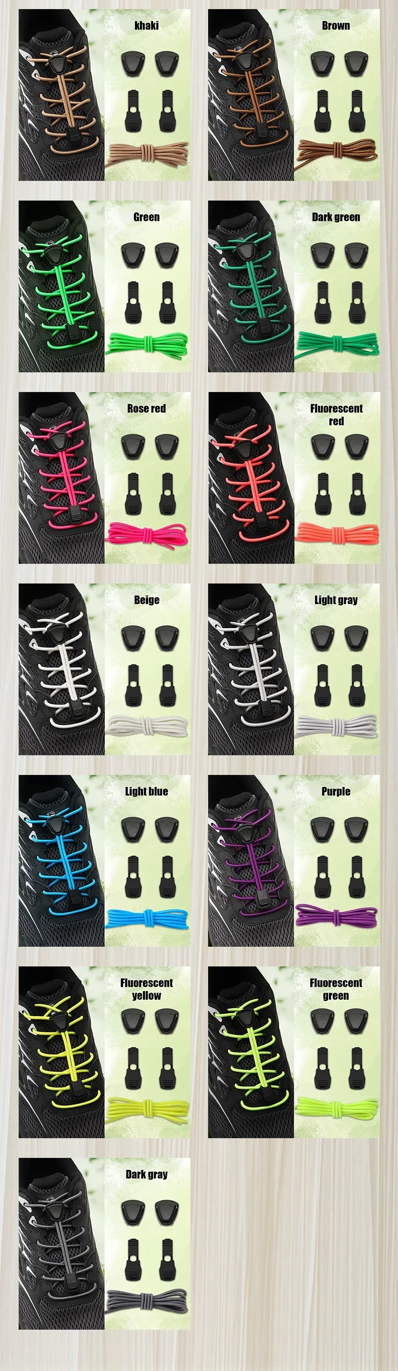 Dreieckige Schnellverschluss-Schnürsenkel, elastisches Schnürsenkel-Set, langlebige Ersatzschnüre für Sneaker & Outdoor-Schuhe, 1 Paar – Detail 10