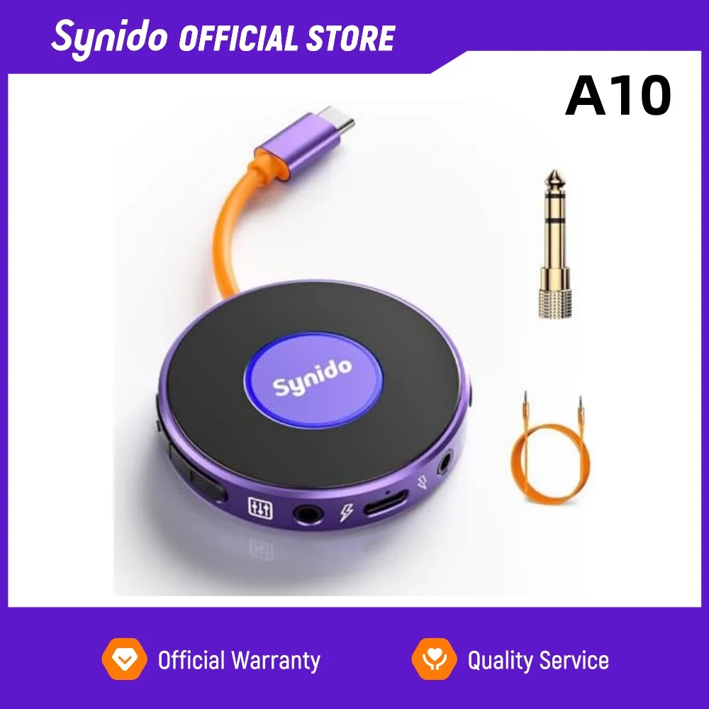 

Synido Live Dock A10 Guitar Audio Interface with USB-C 24bit, 48kHz, for DJ Audio Output, Recording Music,Live Streaming
