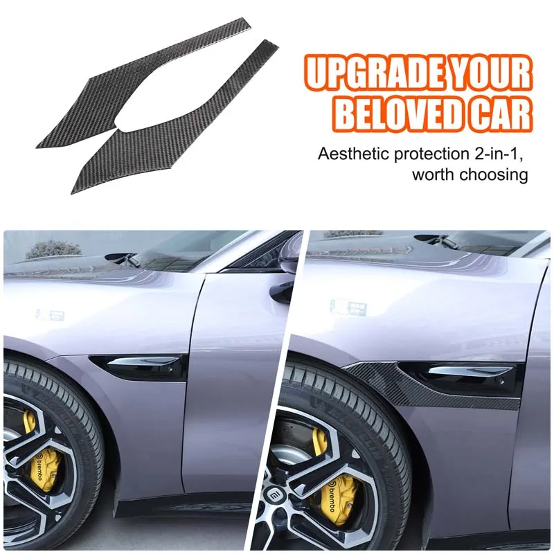

For Xiaomi SU7 2024+Automotive Appearance Modification Accessories Soft Carbon Fiber Side Leaf Panel Decorative Stickers