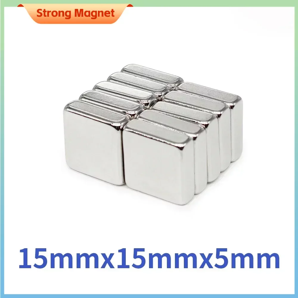 5/10/20/50PCS 15x15x5mm Block Strong Powerful Magnets N35 Rectangular Rare Earth Neodymium Magnet