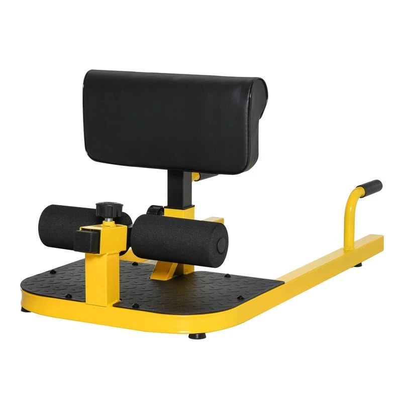 

Squat Machine with Push Up Stand, Padded Hip Thrust Bench with Adjustable Cushion for Home Gym Work Out, Yellow