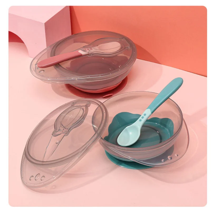 Baby complementary bowl with lid baby feeding tableware special suction cup bowl children portable eating bowl