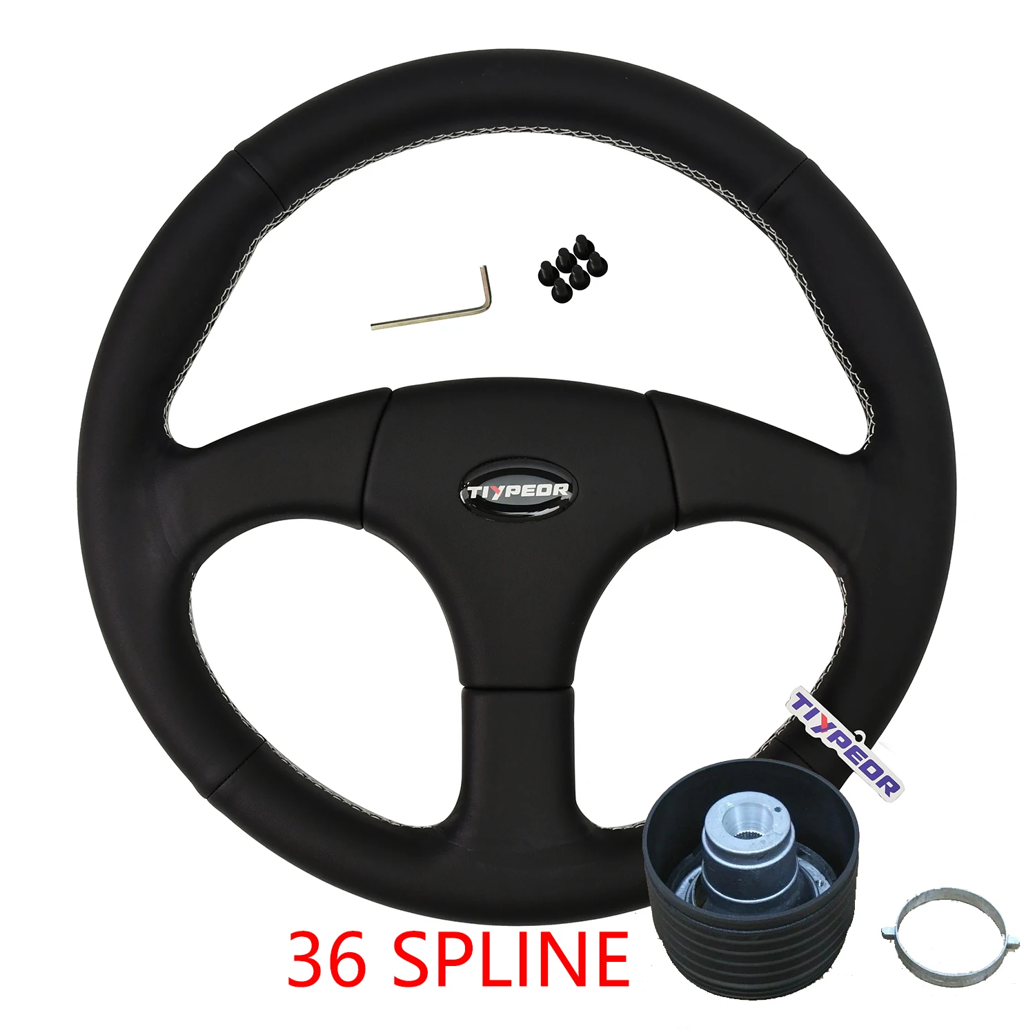 TIYPEOR Brand Genuine Leather Steering Wheel Suitable for LAND ROVER DEFENDER 90 / 110 14" SPORTS STEERING WHEEL 48, 36 SPLINE view 6