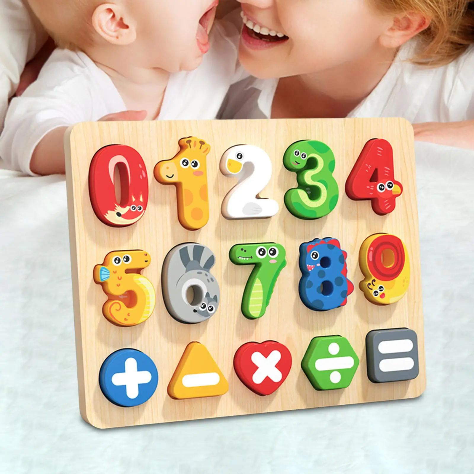 Zahlen-Tier-Puzzle, tragbar, entwicklungsfördernd, frühpädagogisch, für Kindergarten, Alter 1, 2, 3 Jahre alt, Kinder, Jungen, Mädchen, Geschenke