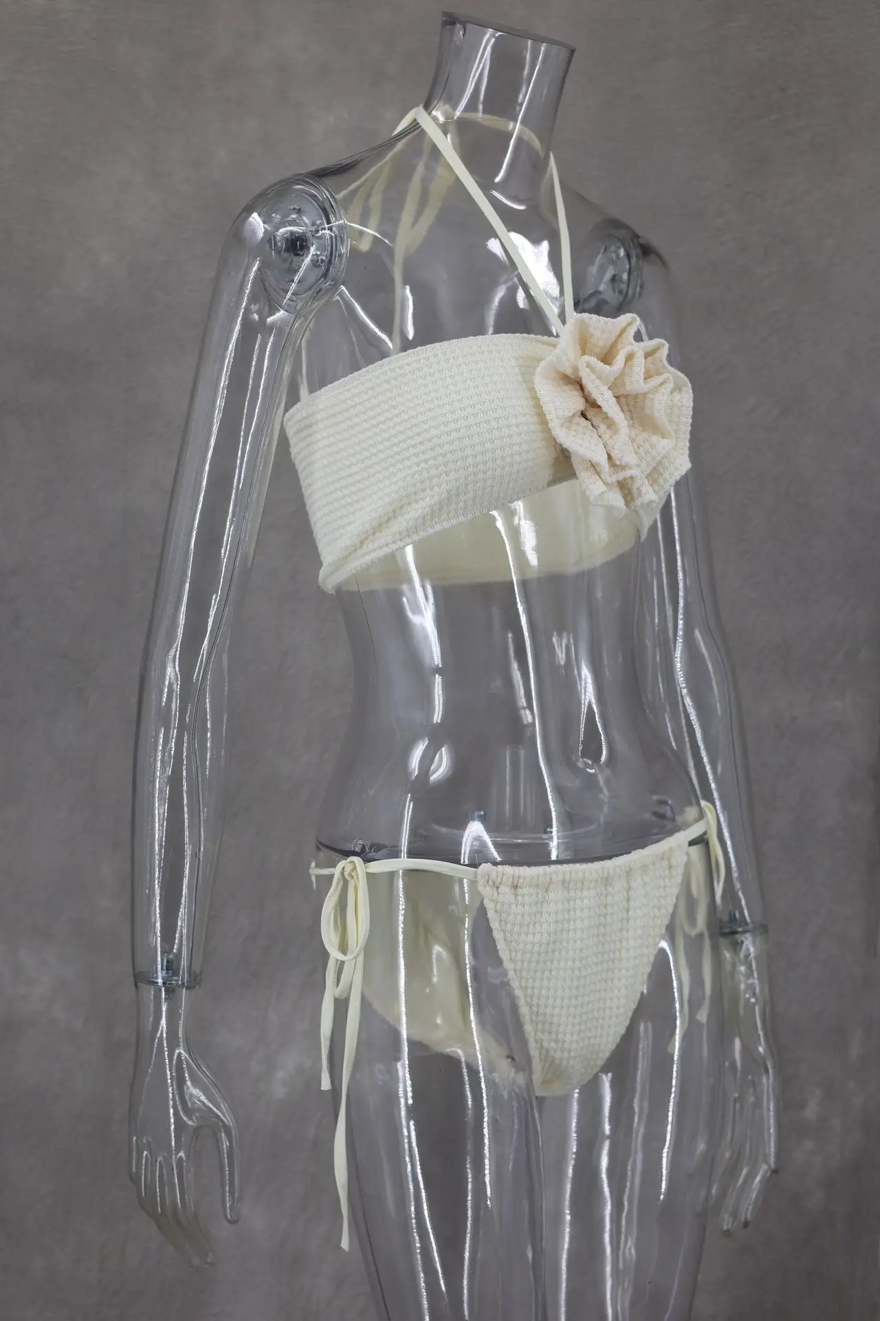 Conjunto de vestido de praia floral 3d moda feminina biquíni 3 peças conjunto sexy halter sem costas colheita superior + saia longa conjunto 2025 roupas de férias