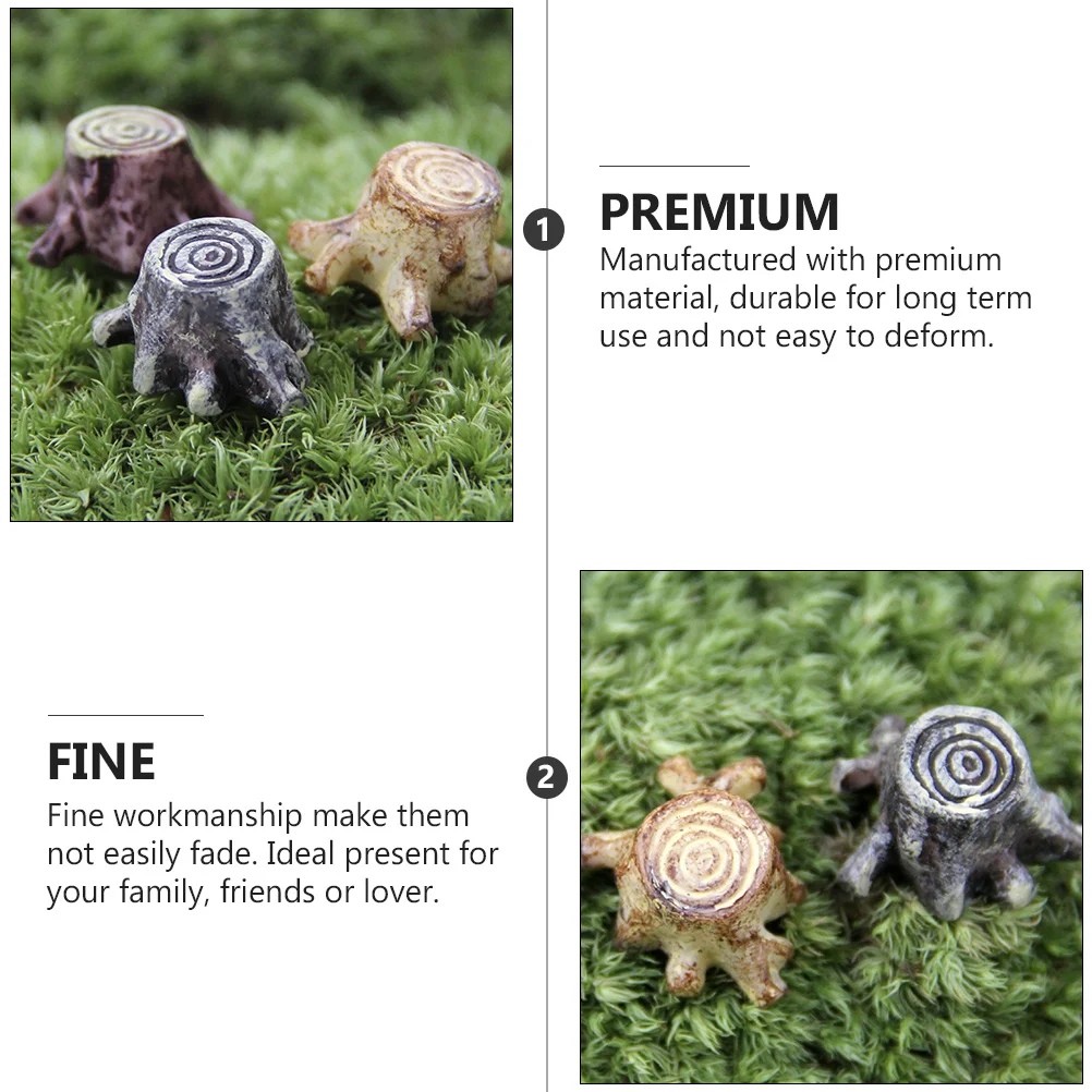 

12Pcs Resin Root Stump Ornament Set Mini Tree Stump Decor for Fairy Garden Diorama Craft Premium Material Not Easy to Deform