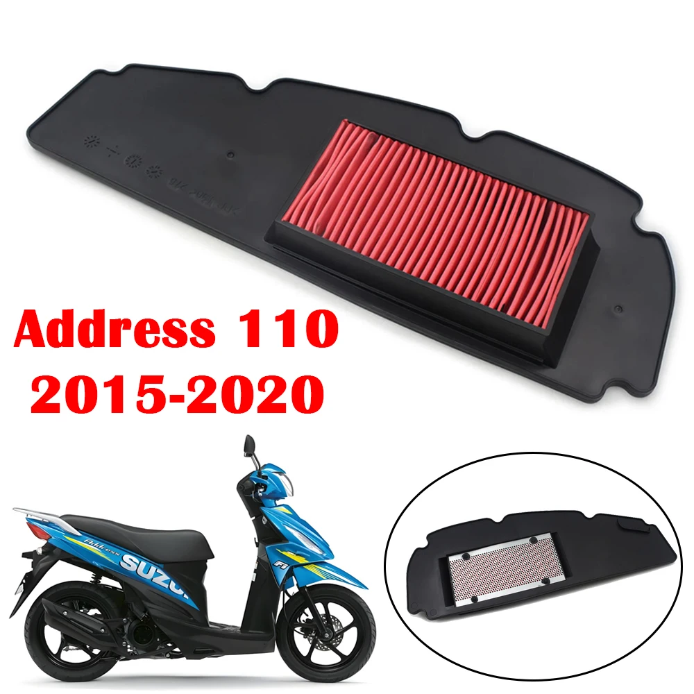 

Воздухозаборный фильтр двигателя мотоцикла 110cc, очиститель воздушного фильтра для Suzuki Address 110, адрес 110 2015-2020, скутер