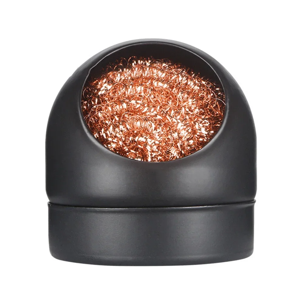 Solder Iron Tip Dross Cleaner Welding Desoldering Cleaning Ball Welding Soldering Iron Mesh Filter Metal Wire Stand