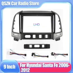9 inch Car Radio Frame Fascia For Hyundai Santa Fe 2 2006-2012 DVD Trim Panel Dashboard Mount Kit 2 Din Installation Stereo