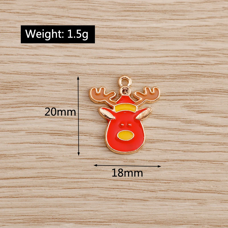 Tusember 20 Stück Emaille-Weihnachtsanhänger mit Weihnachtsmann, Hirsch und Schneeflocke für DIY-Anhänger, Halsketten, Ohrringe, Armbänder, handgefertigter Schmuck – Detail 9