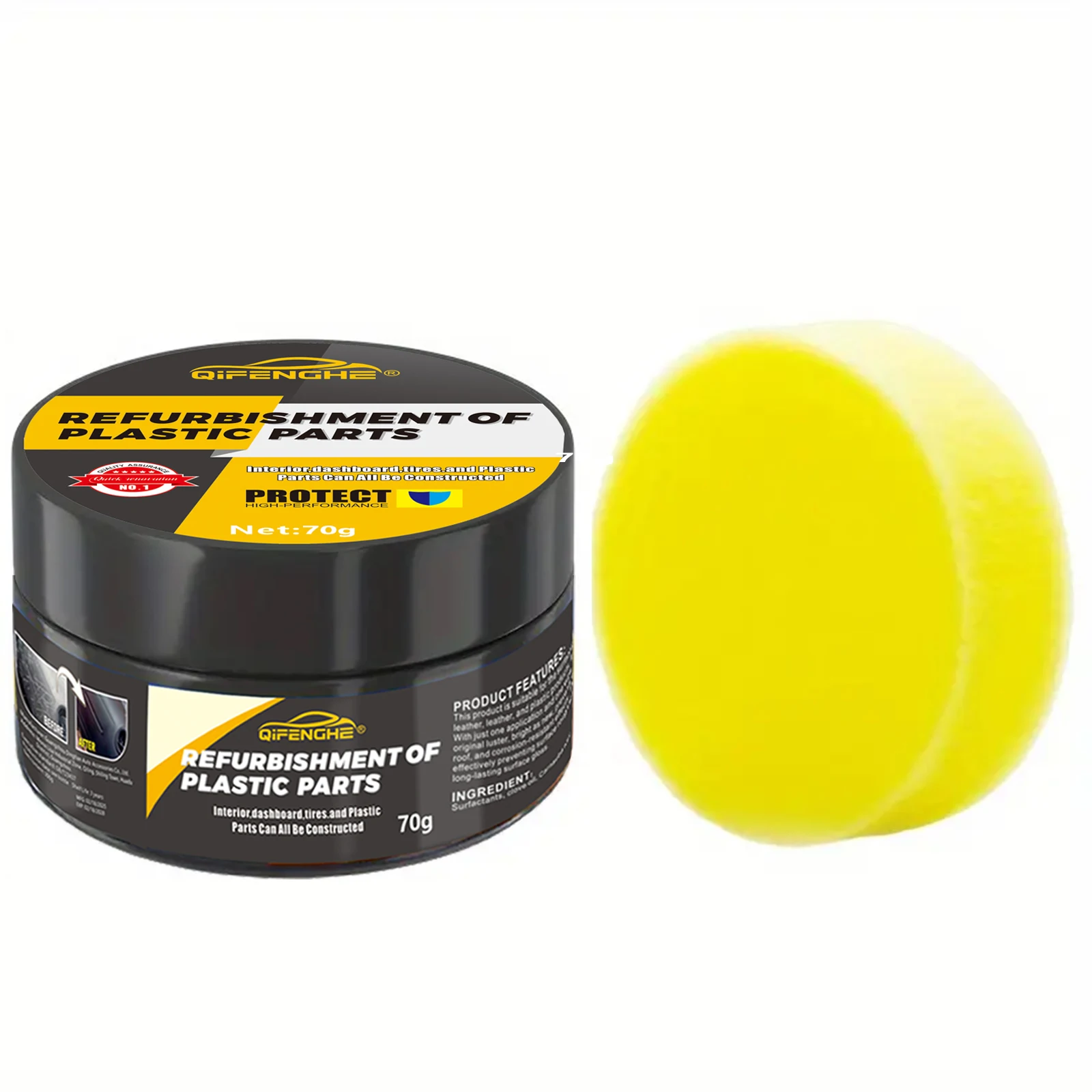 Agent de réparation du plastique automobile-cire de polissage du plastique intérieur et extérieur, crème anti-âge anti-rayures, adaptée aux pneus