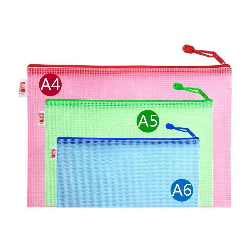 5PCS/10PCS/20PCS Transparante Bestand Zakken Pvc Raster Rits Zakken A4 A5 Document Zakken Raster Zakken
