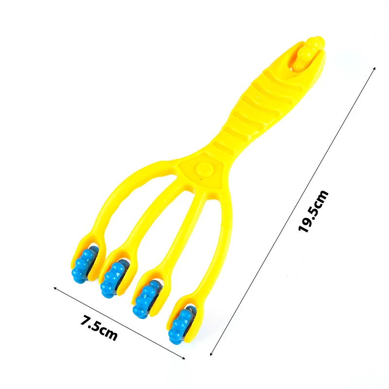 무작위 색상 네 발톱 타입 바디 마사지기, 목 등 얼굴 롤러 헤드, 이완 도구, 1 개