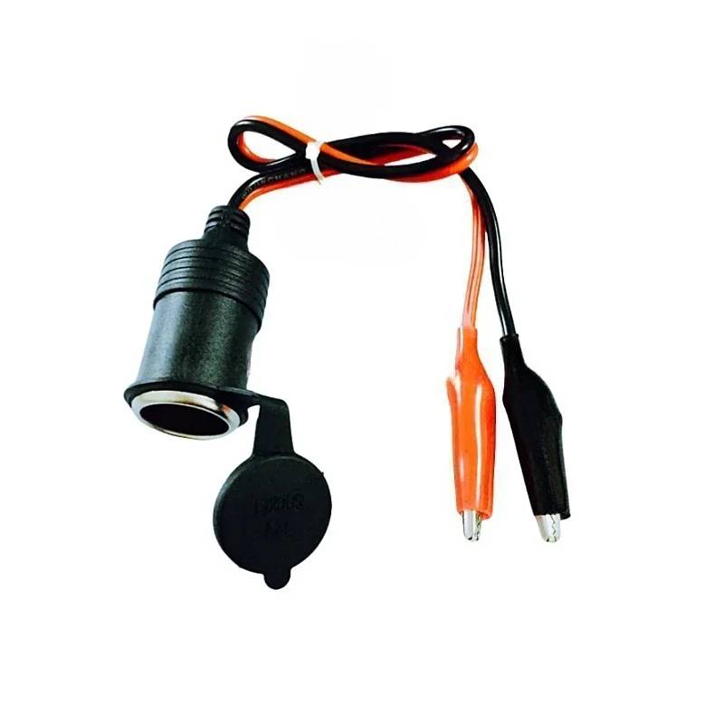 High Power Refit Car Cigarette Lighter Female Connector With Alligator Clip With Waterproof Cover Dust Cover