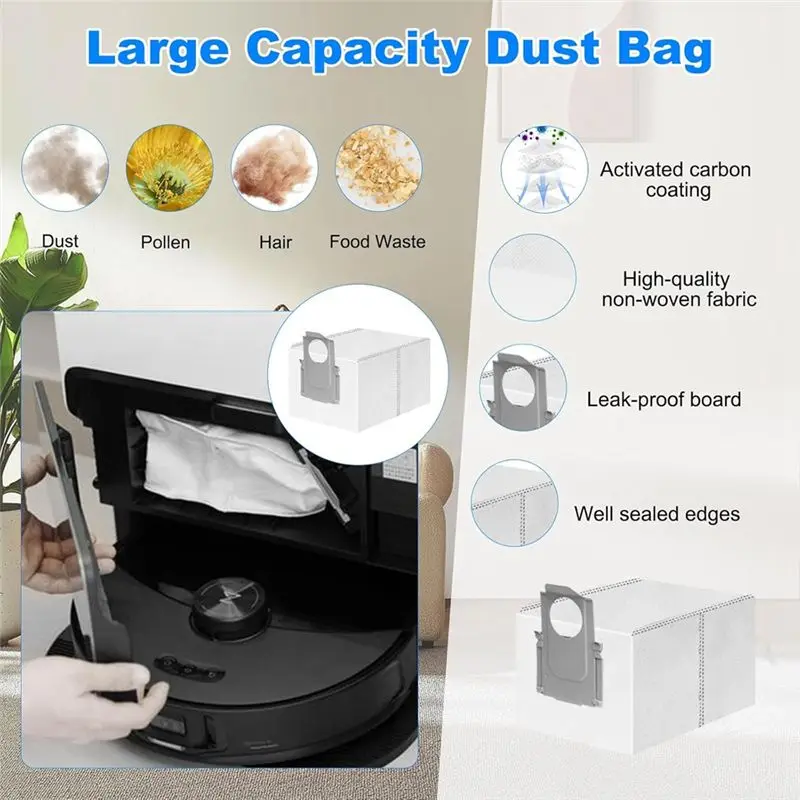 AEE2-For Roborock S8 Maxv Ultra Robot Vacuum Cleaner Main Side Brushes Hepa Filters Mop Cloth Dust Bags Replacement Parts