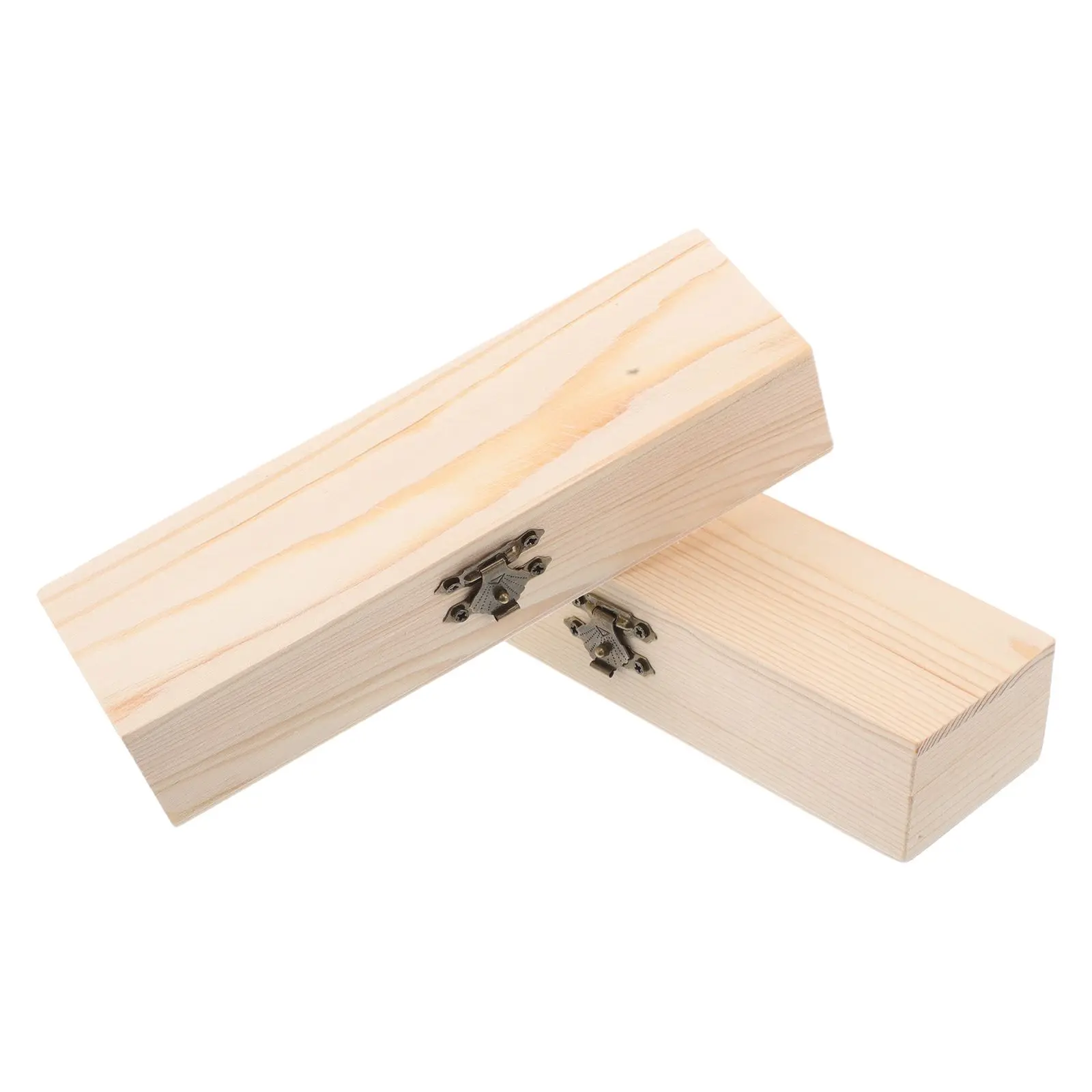 2 Pcs Wooden Stationery Box Pencil Case for Kids School Multi Functional Pen Holder DIY Craft Storage Organizer
