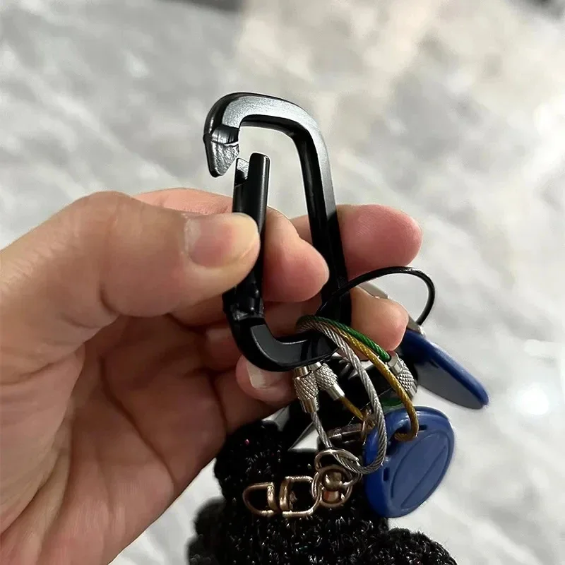 Ovale Federringe aus Aluminiumlegierung, Taschenriemen-Schnallen, Beschichtete Clips, Karabiner für Geldbörsen und Handtaschen, Ovale Druckverschluss-Karabinerhaken – Detail 6