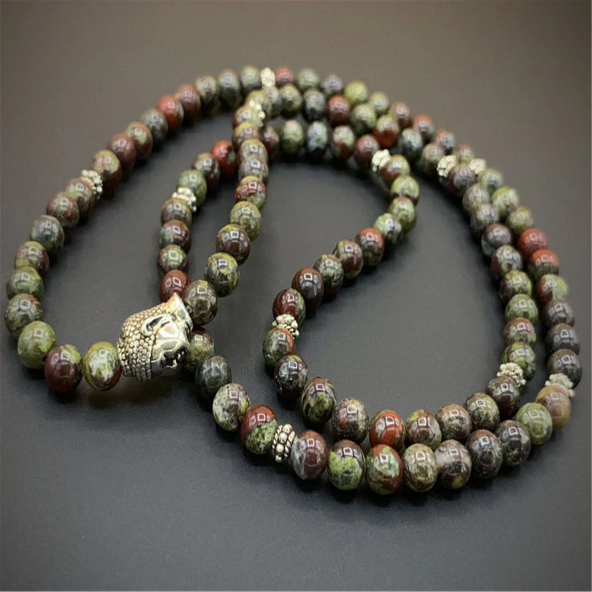 

Dragon Blood Jasper 108 Beads Multi-layer Bracelet Prayer Jewelry Japa Wear Cuff Men's Wrap Mala